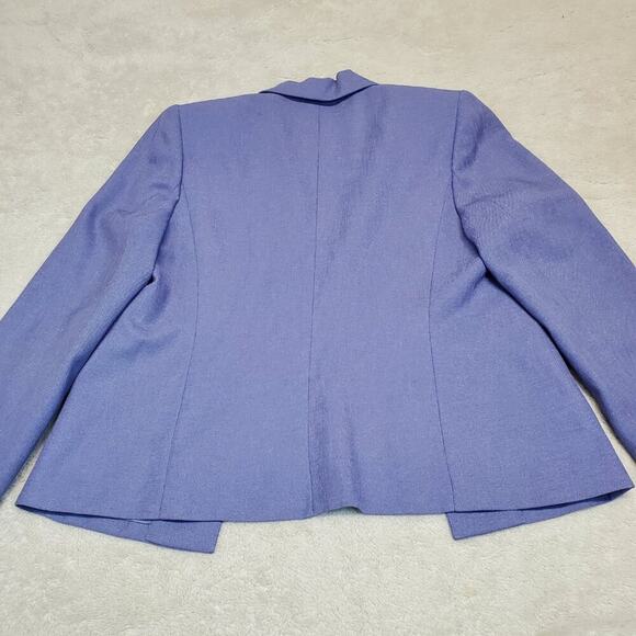 VTG Amanda Smith Petite Purple Work Suit‎ Blazer Jacket Peplum Blouse Skirt 10P - Picture 5 of 16